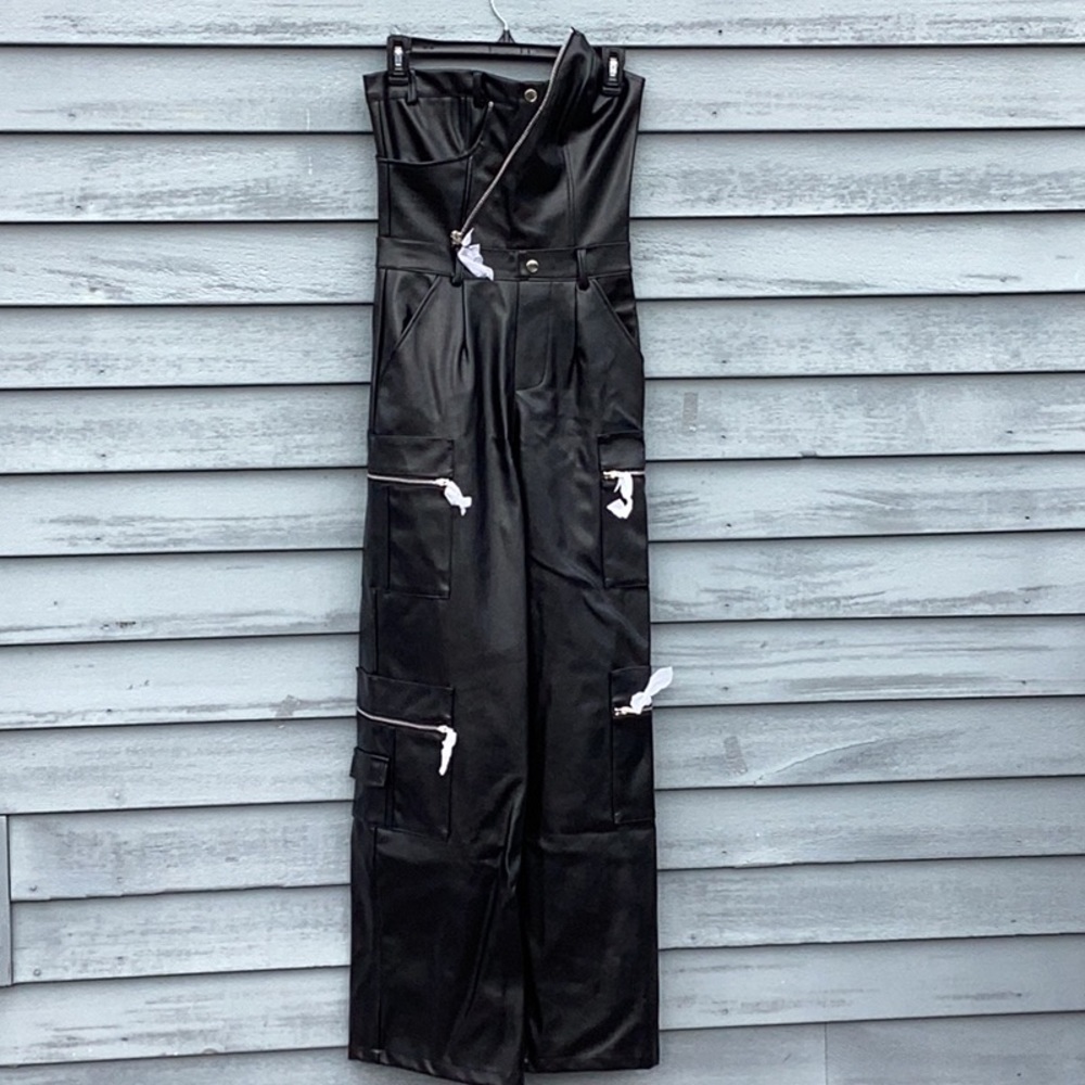 Black Leather Jumpsuit - Picture 5 of 15